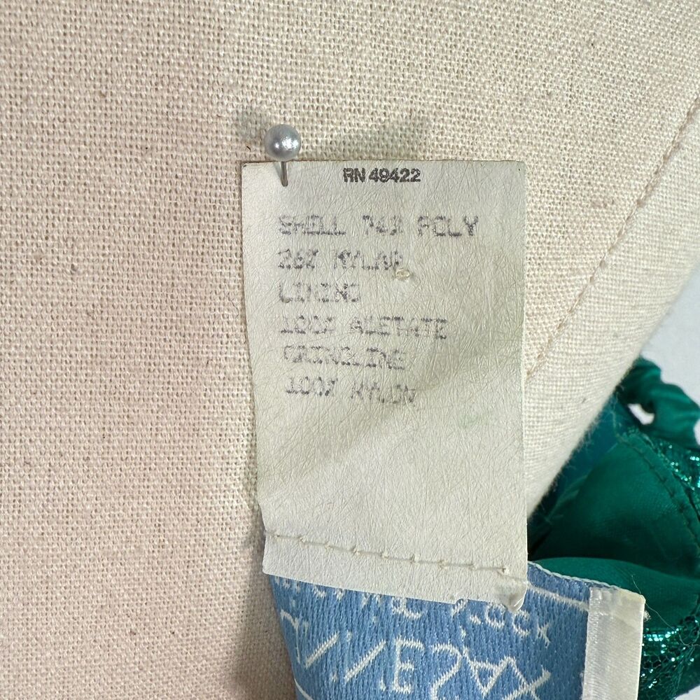 Gunne Sax | Metallic Shiny Forest Green Lace Fairy Dream Winter Dress | Sz 6 - Picture 5 of 14